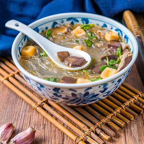 Duck Blood and Vermicelli Soup